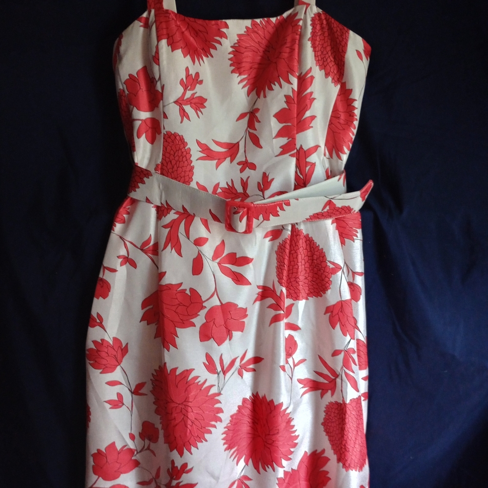Jessica Howard Red Floral Midi Dress